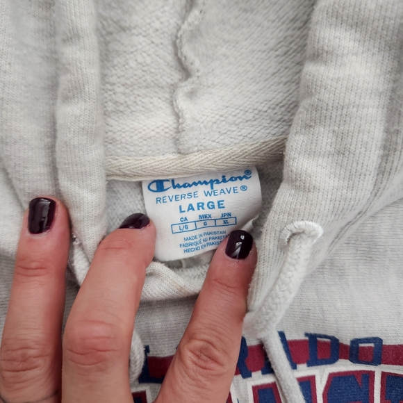 Champion Reverse Weave Colorado Avalanche Hoodie Womens L - Picture 2 of 2